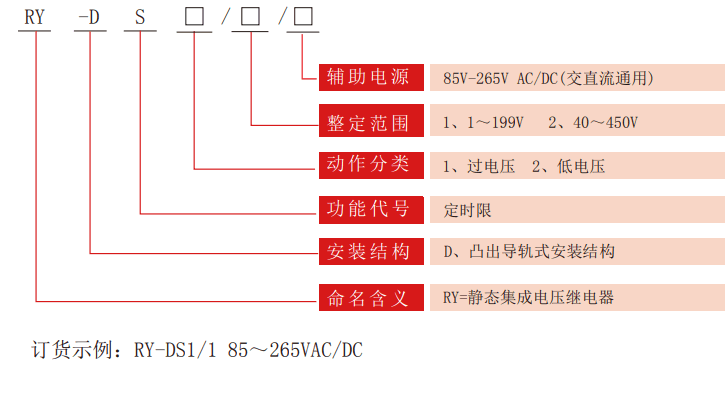 RY-DS定時限型電壓要细学日语型号分類