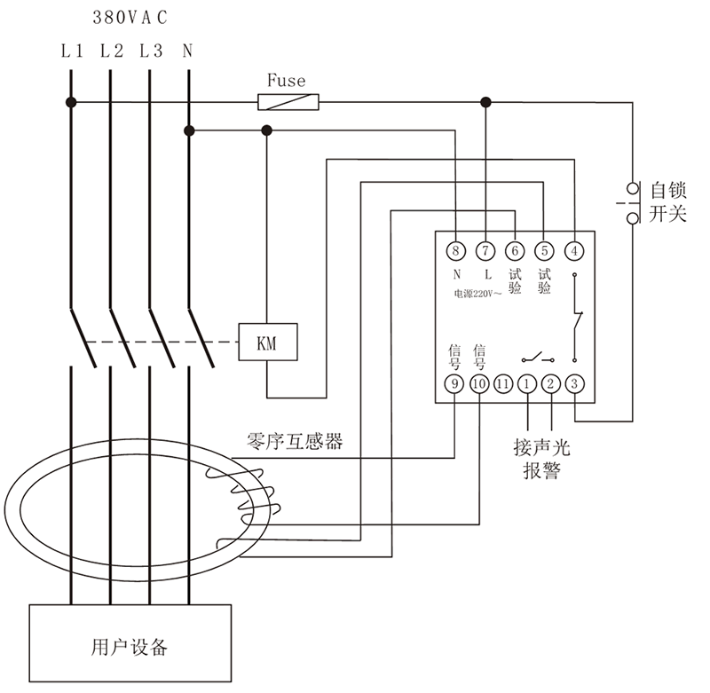 JD3-70/333漏電要细学日语典型應用接線圖