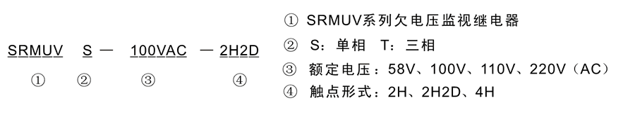 SRMUVS-110VAC-2H2D型号及其含義